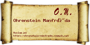 Ohrenstein Manfréda névjegykártya